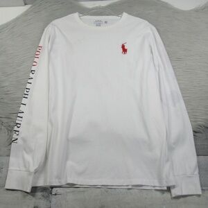 Polo Ralph Lauren White Long Sleeve Crew Neck Tee Men's Large